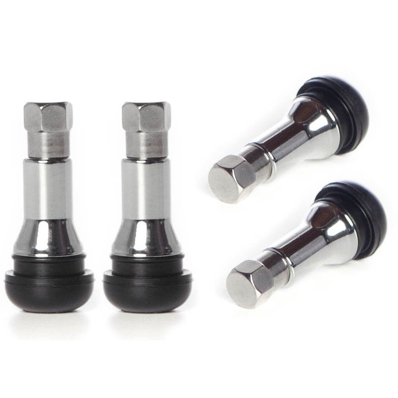 Circuit Performance Chrome Rubber Valve Stems TR413 30mm (Set of 4) - Image 1